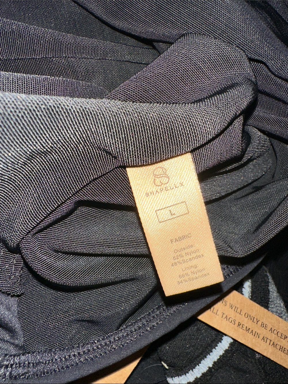 Shapellx  size L Black Lace-Up One-Piece Swimsuit - Picture 3 of 4